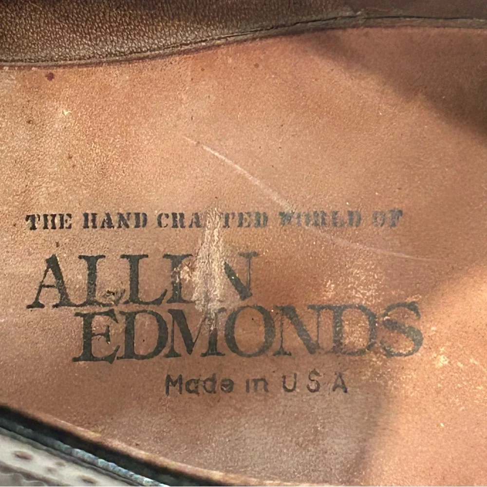 Allen Edmonds McAllister Oxblood Wingtip Oxford 14D USA Leather Dress Shoe